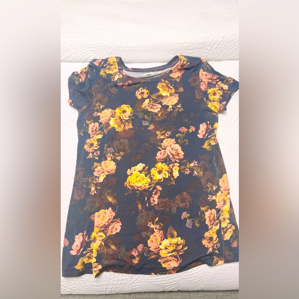 L'AGENCE: Blue Bouquet T-Shirt - Size Large